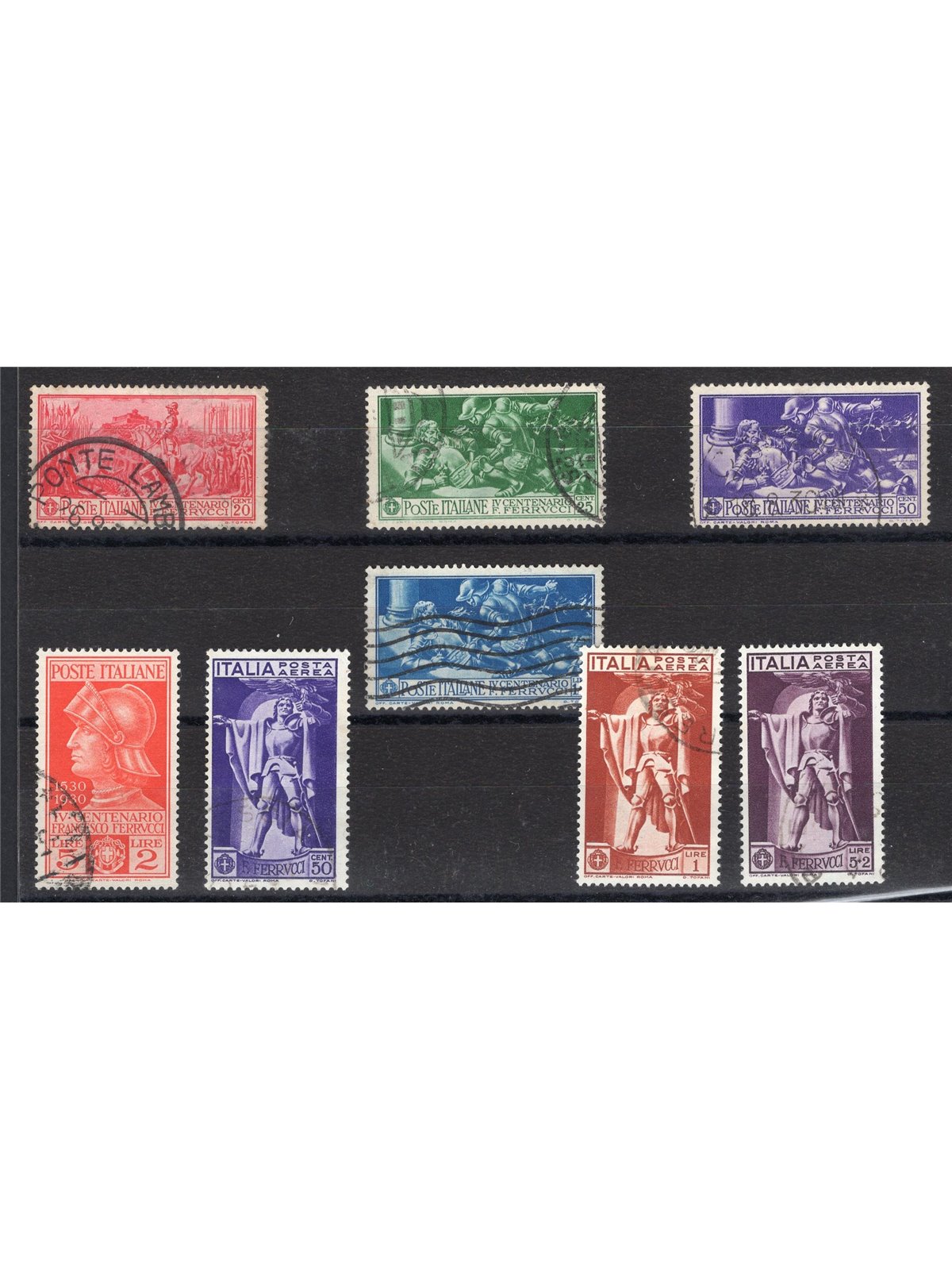 Italia 1930 Ferrucci serie n° 276/80 + P.A. 18/20 con annulli non garantiti in quanto poco leggibili Cat. € 380 (U)
