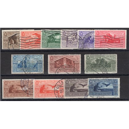 Italia 1930 Virgilio serie n° 282/90 + P.A. 21/24 con annulli non garantiti in quanto poco leggibili Cat. € 4.400 (U)
