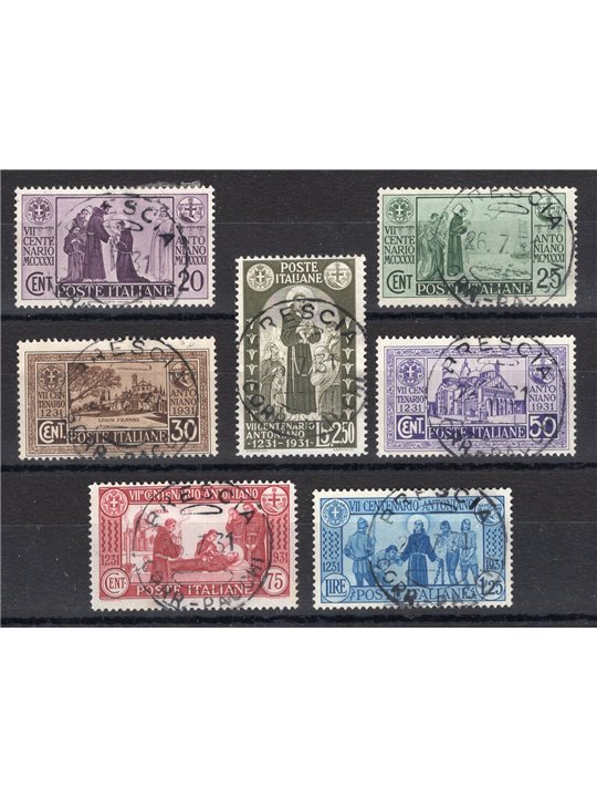 Italia 1931 S. Antonio serie n° 292/98 Cert. CiBaFil Cat. € 500 (U)