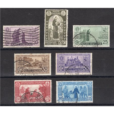 Italia 1931 S. Antonio serie n° 292/98 con annulli non garantiti in quanto poco leggibili Cat. € 550 (U)