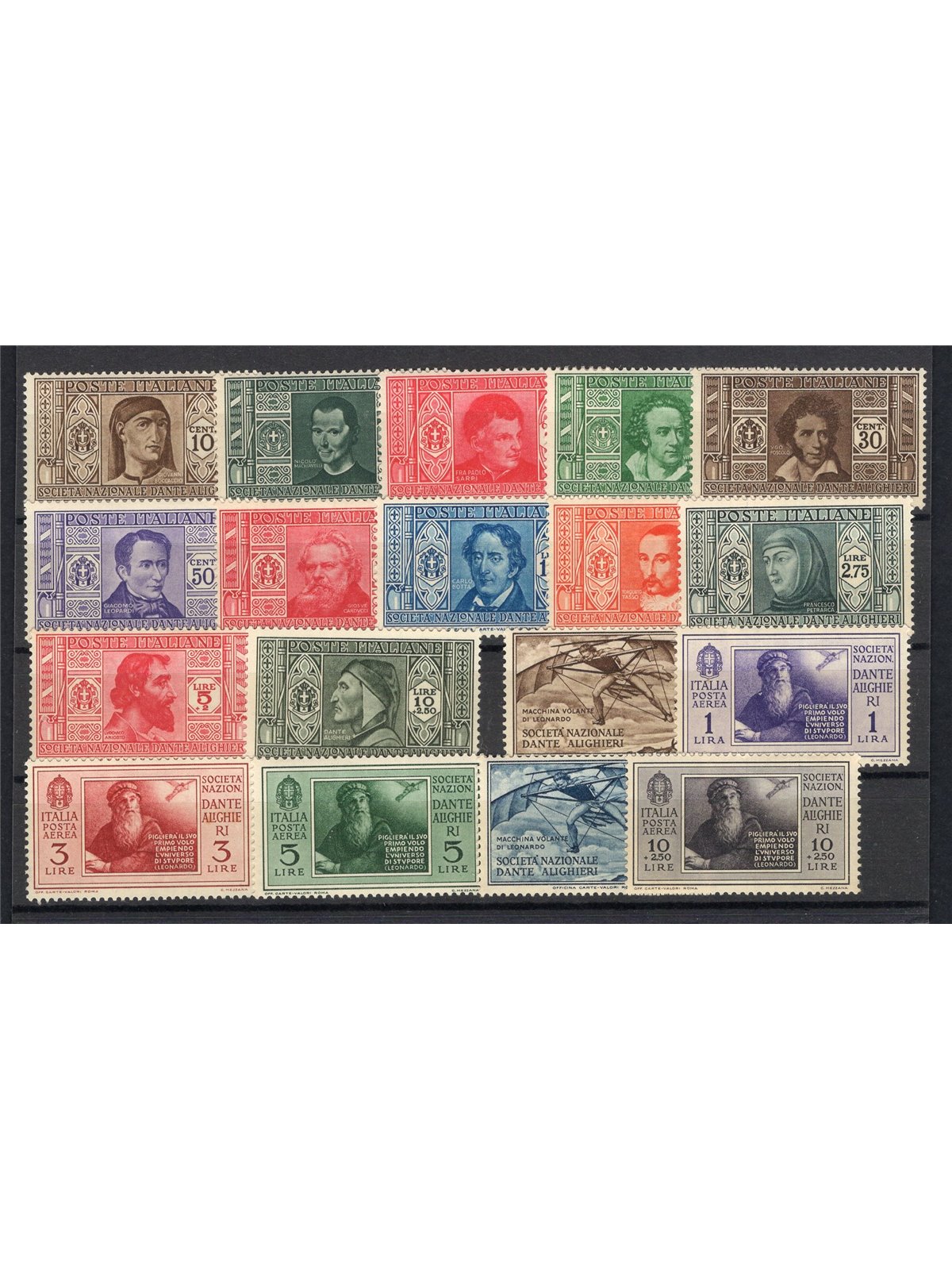 Italia 1932 Dante serie n° 303/14 + P.A. 26/31 Cert. Biondi Cat. € 675 (**)