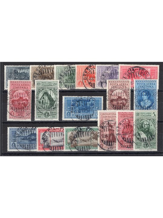 Italia 1932 Garibaldi serie n° 315/24 + P.A. 32/8 con annulli originali in data Cert. CiBaFil Cat. € 850 (U)