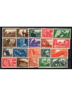 Italia 1932 Marcia su Roma serie n° 325/40 + P.A. 42/43 + Ex 17/18 con ottima centratura Cert. Biondi Cat. € 1.400 (**)