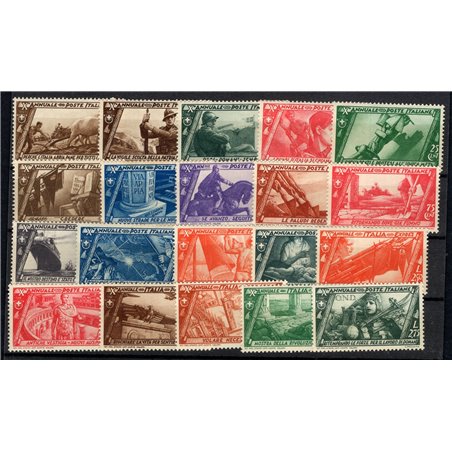 Italia 1932 Marcia su Roma serie n° 325/40 + P.A. 42/43 + Ex 17/18 con ottima centratura Cert. Biondi Cat. € 1.400 (**)