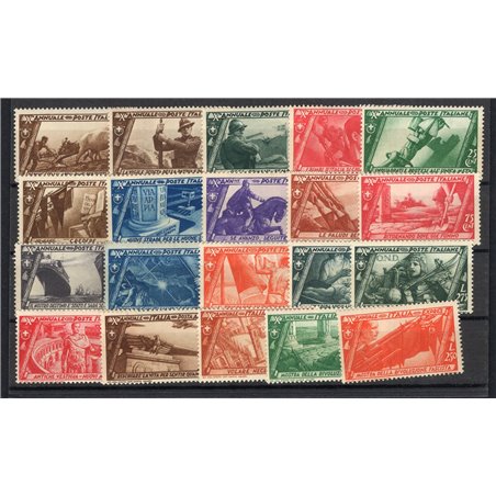 Italia 1932 Marcia su Roma serie n° 325/40 + P.A. 42/43 + Ex 17/18 Cert. Biondi Cat. € 700 (**)