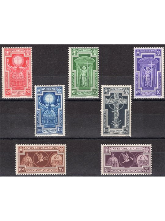 Italia 1933 Anno Santo serie n° 345/49 + P.A. 54/55 Cat. € 175 (**)