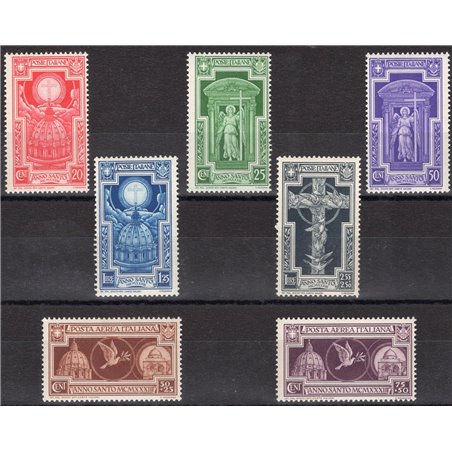 Italia 1933 Anno Santo serie n° 345/49 + P.A. 54/55 Cat. € 175 (**)
