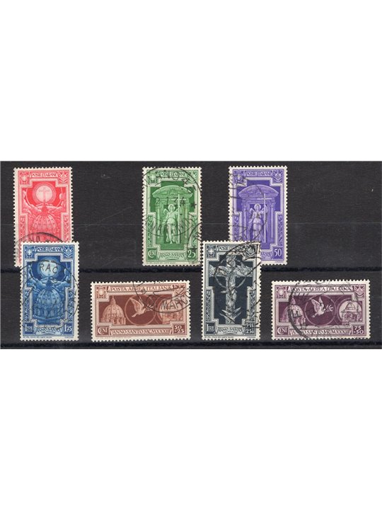 Italia 1933 Anno Santo serie n° 345/49 + P.A. 54/55 Cert. CiBaFil Cat. € 825 (U)