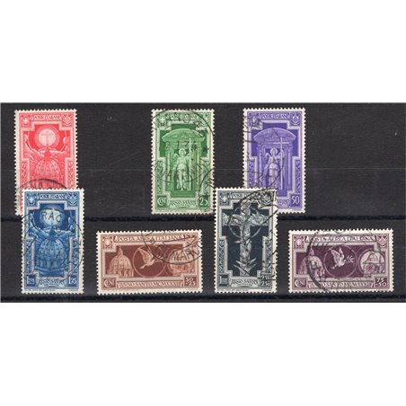 Italia 1933 Anno Santo serie n° 345/49 + P.A. 54/55 Cert. CiBaFil Cat. € 825 (U)