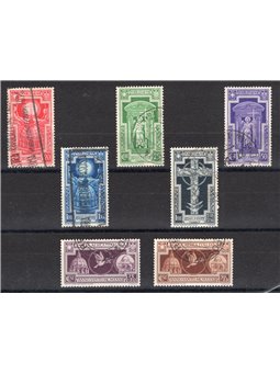 Italia 1933 Anno Santo serie n° 345/49 + P.A. 54/55 con annulli non garantiti in quanto poco leggibili Cat. € 825 (U)