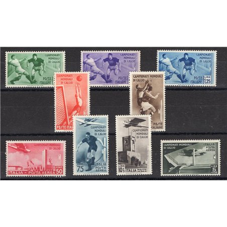 Italia 1934 Calcio serie n° 357/61 + P.A. 69/71 Cert. Biondi Cat. € 900 (**)