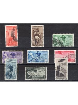Italia 1934 Calcio serie n° 357/61 + P.A. 69/71. Firm. Raybaudi Cert. CiBaFil Cat. € 2.750 (U)
