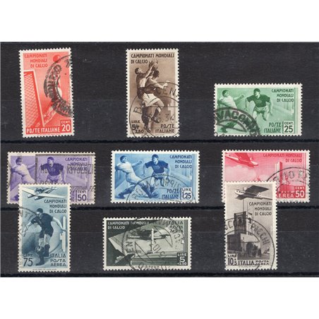 Italia 1934 Calcio serie n° 357/61 + P.A. 69/71. Firm. Raybaudi Cert. CiBaFil Cat. € 2.750 (U)