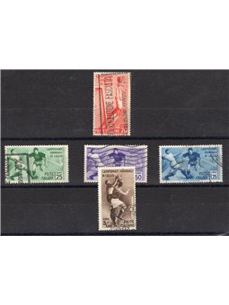 Italia 1934 Calcio serie n° 357/61 con annulli non garantiti in quanto poco leggibili Cat. € 1.050 (U)