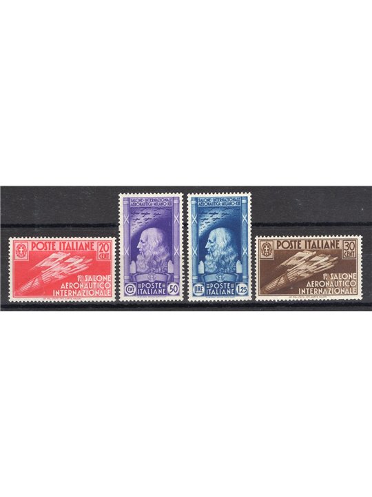 Italia 1935 Salone Aeronautico serie n° 384/87 con ottima centratura Cert. Biondi Cat. € 3.600 (**)