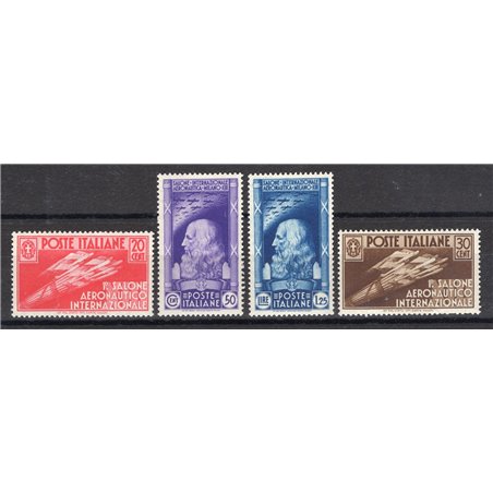 Italia 1935 Salone Aeronautico serie n° 384/87 con ottima centratura Cert. Biondi Cat. € 3.600 (**)