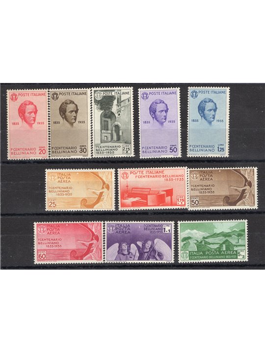Italia 1935 Bellini serie n° 388/93 + P.A. 90/94 Cert. Biondi Cat. € 1.000 (**)