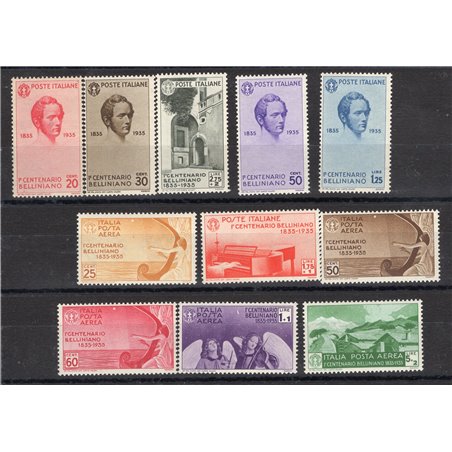 Italia 1935 Bellini serie n° 388/93 + P.A. 90/94 Cert. Biondi Cat. € 1.000 (**)