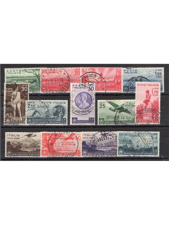 Italia 1936 Orazio serie n° 398/405 + P.A. 95/98 Cert. Biondi Cat. € 2.450 (U)