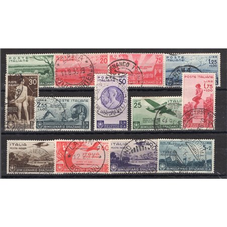 Italia 1936 Orazio serie n° 398/405 + P.A. 95/98 Cert. Biondi Cat. € 2.450 (U)