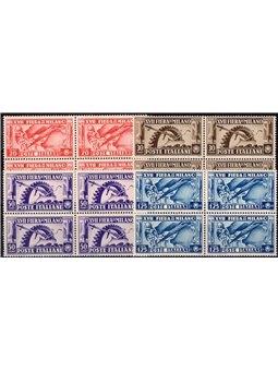 Italia 1936 XVII Fiera di Milano serie n° 394/97 in quartina Cat. € 110 (**)