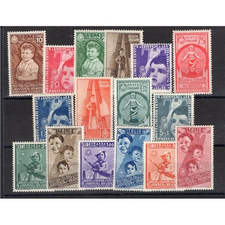 Italia 1937 Colonie Estive serie n° 406/15 + P.A. 100/5 Cert. CiBaFil Cat. € 900 (**)