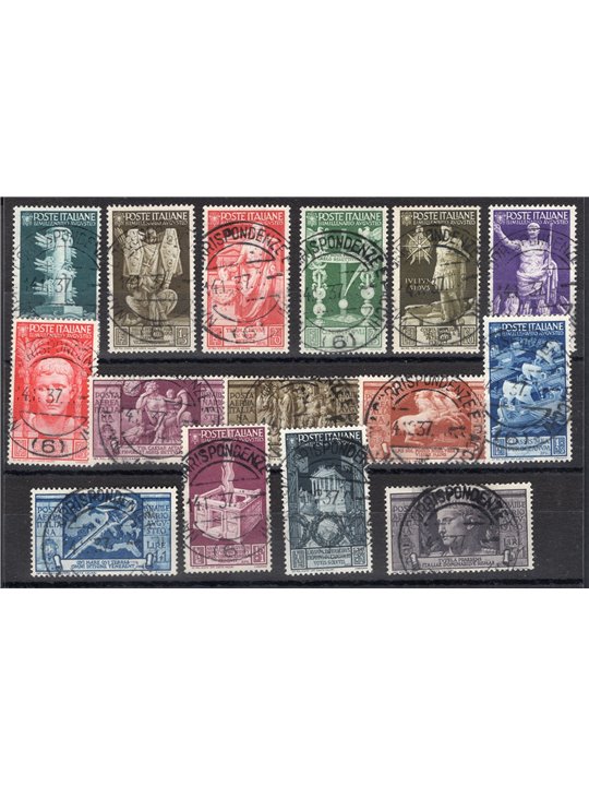Italia 1937 Augusto P.A. 106/10 con annulli originali in data Cert. CiBaFil Cat. € 1.800 (U)