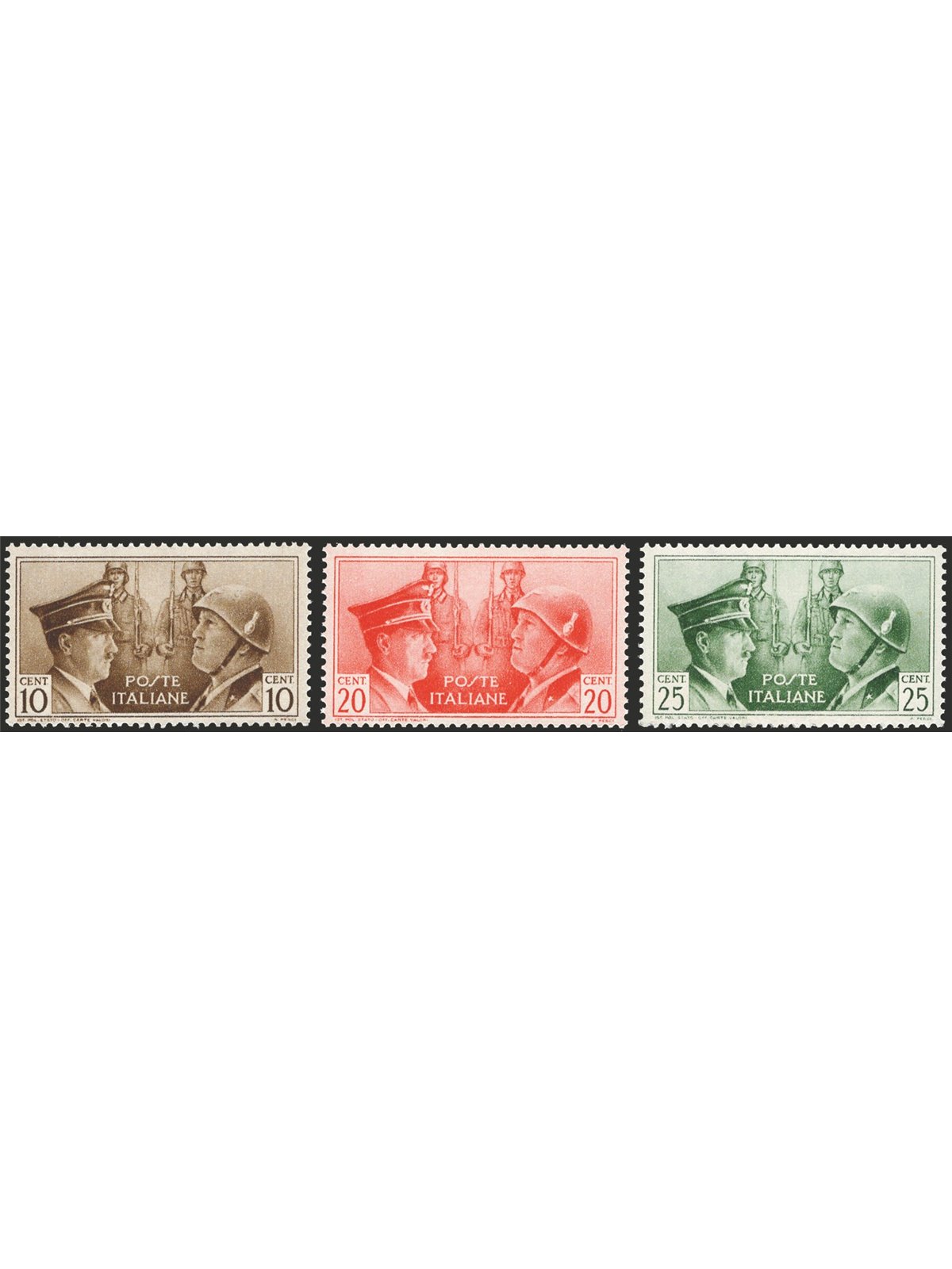 Italia 1941 Fratellanza Italo Tedesca serie n° 457A/457C Cert. Biondi Cat. € 500 (**)