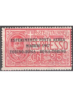 Italia 1917 P.A. Volo Torino Roma Torino n° 1 Cat. € 80 (**)