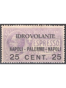 Italia 1917 P.A. Volo Napoli Palermo Napoli serie n° 2 Cat. € 90 (**)