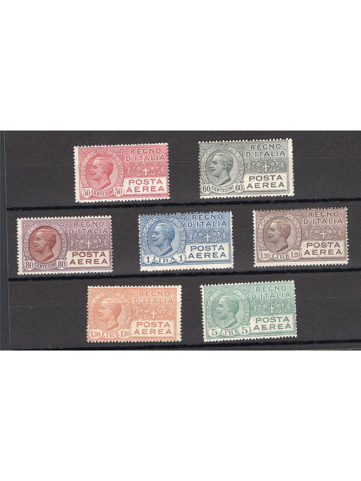 Italia 1926/28 P.A. Vitt. Emanuele serie n° 2A/7 Cert. Biondi Cat. € 650 (**)