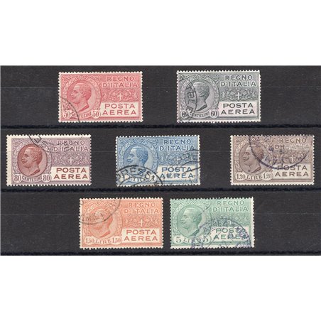 Italia 1926/28 P.A. Vitt. Emanuele serie n° 2A/7 con annulli non garantiti in quanto poco leggibili Cat. € 500 (U)