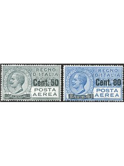 Italia 1926/28 P.A. Vitt. Emanuele serie n° 8/9 con ottima centratura Cert. Biondi Cat. € 975 (**)