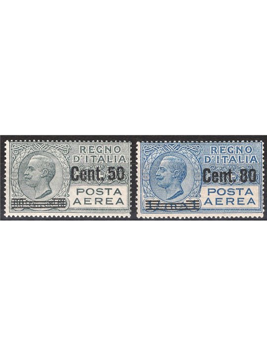 Italia 1926/28 P.A. Vitt. Emanuele serie n° 8/9 Cert. Biondi Cat. € 325 (**)
