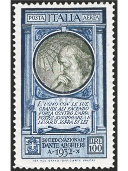 Italia 1932 P.A. Dante 100 £ n° 41 Cat. € 165 (**)