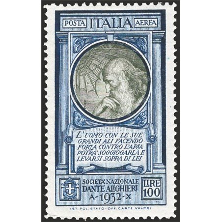 Italia 1932 P.A. Dante 100 £ n° 41 Cat. € 165 (**)