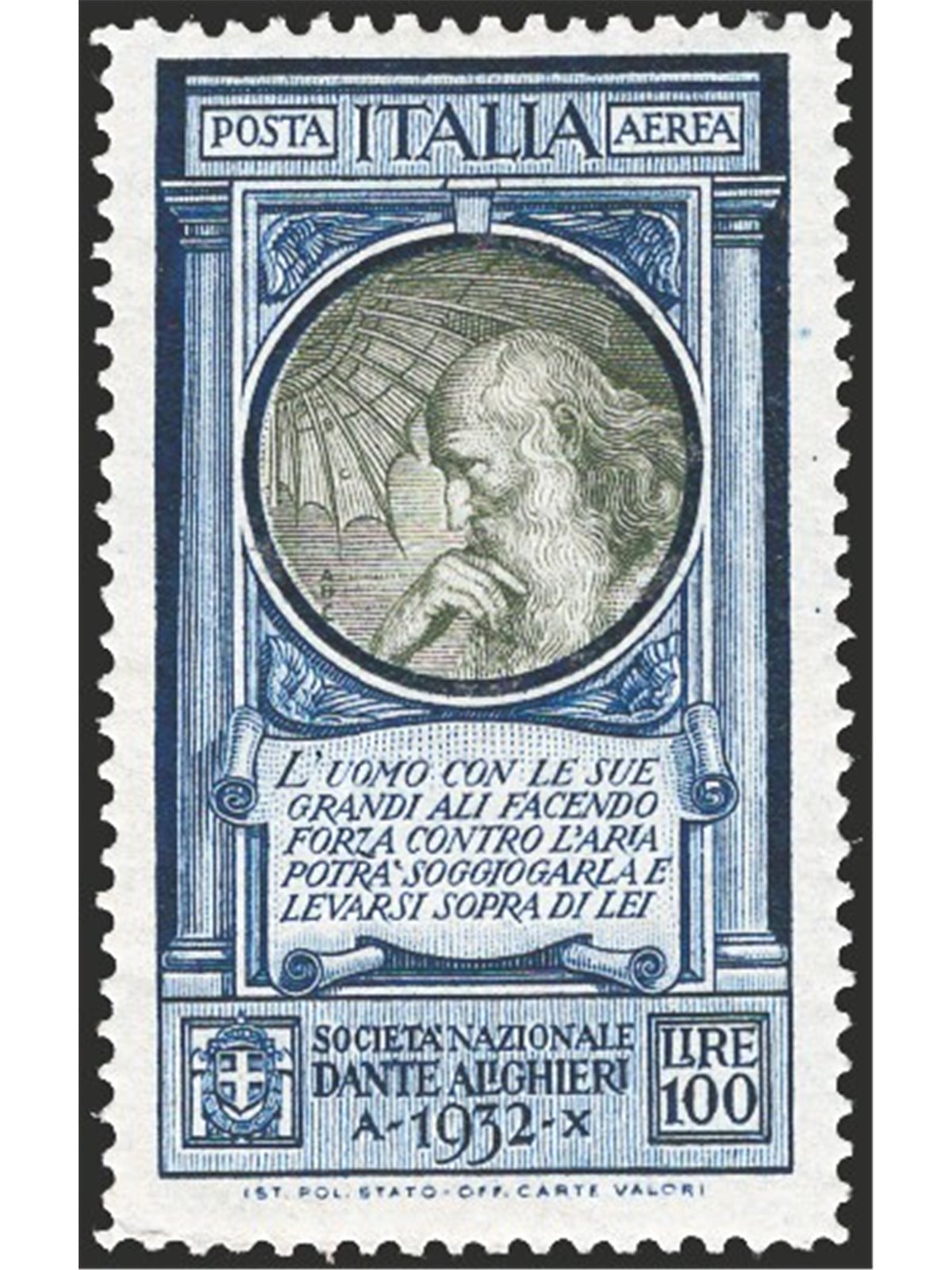 Italia 1932 P.A. Dante 100 £ n° 41 Cat. € 165 (**)