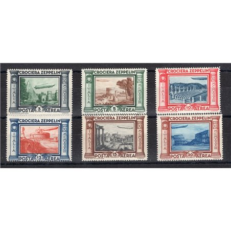 Italia 1933 P.A. Crociera Zeppelin serie n° 45/50 Cert. CiBaFil Cat. € 450 (**)
