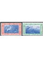 Italia 1933 P.A. Crociera Balbo le pale di destra dei due trittici con i valori postali della sovrattassa aerea per l'Europa e l