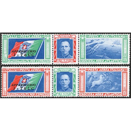 Italia 1933 P.A. Trittici I-Teuc serie n° 51S/52S Cert. CiBaFil Cat. € 750 (**)