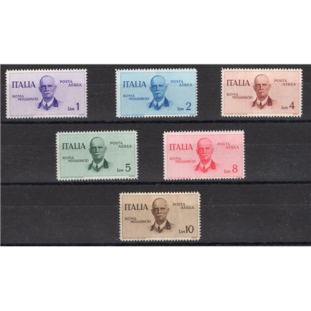Italia 1934 P.A. Volo Roma Mogadiscio serie n° 83/88 Cert. CiBaFil Cat. € 250 (**)