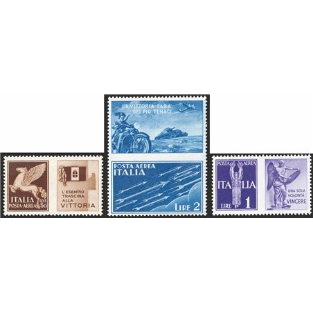 Italia 1942 Propaganda di Guerra la serie non emessa n° 12A/12C Cert. CiBaFil Cat. € 2.500 (**)
