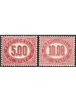 Italia 1875 Servizio Cifra in ovale serie n° 1/8 con ottima centratura Cert. CiBaFil Cat. € 2.690 (**)