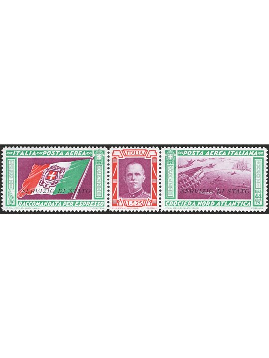 Italy 1933 North Atlantic Cruise Air Service No. 1 MNH** Double Certificate