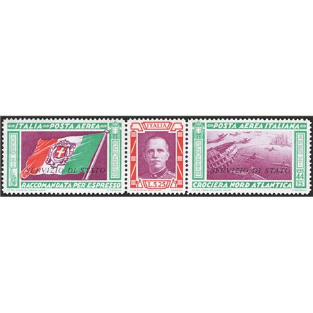 Italy 1933 North Atlantic Cruise Air Service No. 1 MNH** Double Certificate