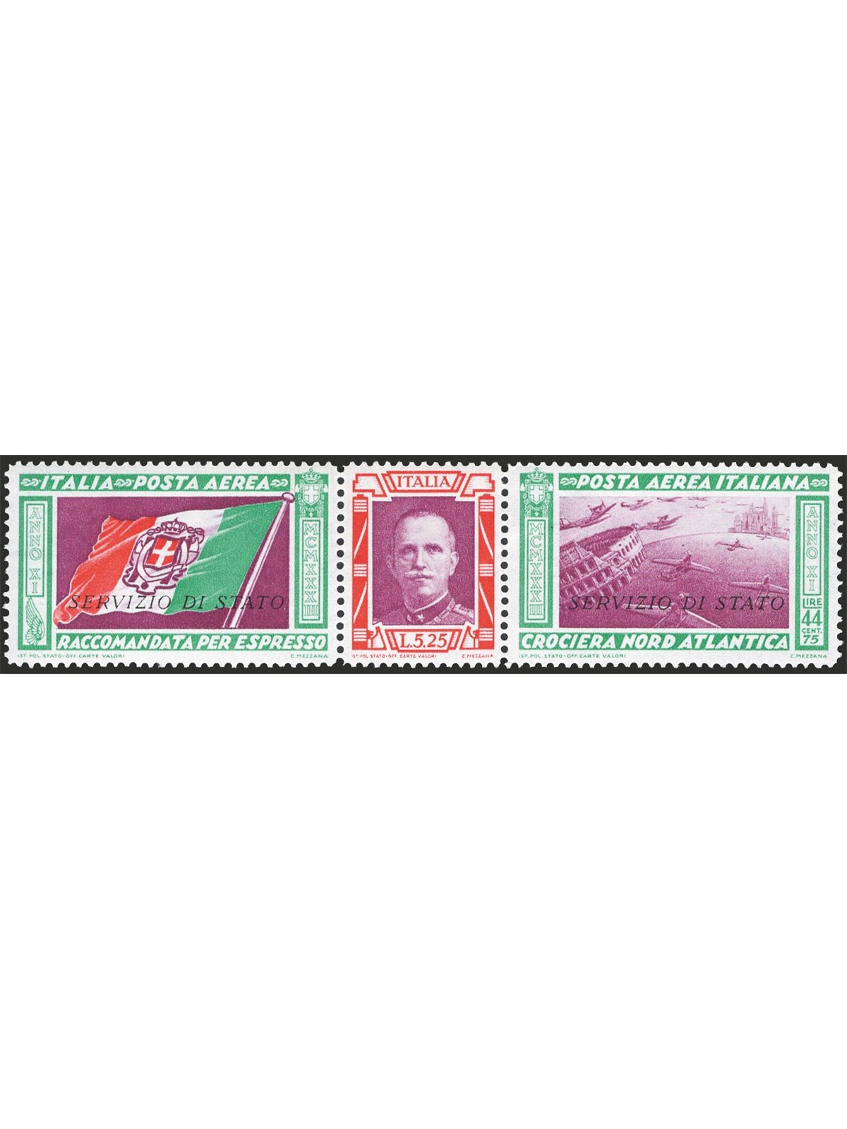 Italia 1933 Servizio Aereo Crociera Nord Atlantica n° 1 MNH** Doppio Certificato