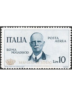 Italia 1934 Servizio Aereo Volo Roma Mogadiscio 10 £ ardesia MNH** Cert.