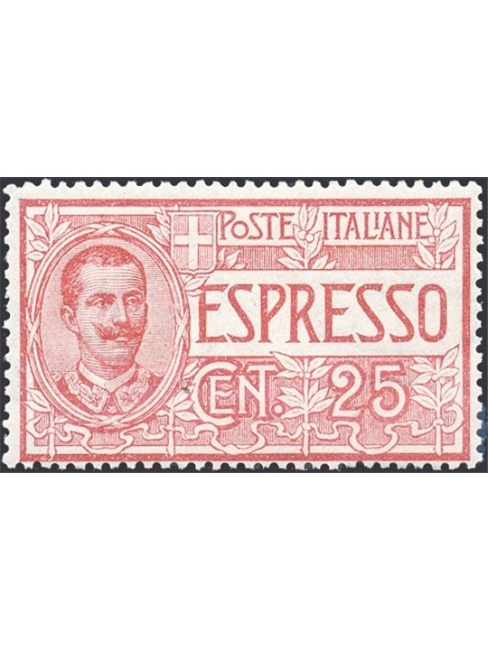 Italia 1903 Espressi 25 c. n° 1 con ottima centratura Cert. Biondi Cat. € 675 (**)