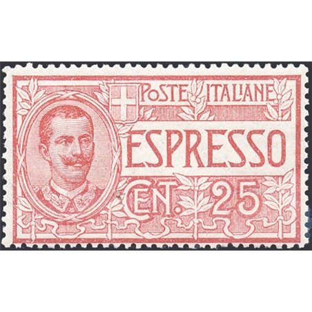 Italia 1903 Espressi 25 c. n° 1 con ottima centratura Cert. Biondi Cat. € 675 (**)