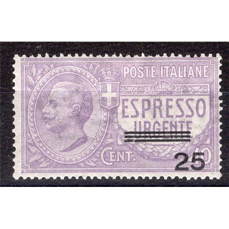 Italia 1903 Espressi Vitt. Emanuele 25 c. su 40 n° 3 Cat. € 70 (*)